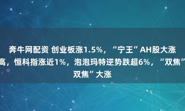 奔牛网配资 创业板涨1.5%，“宁王”AH股大涨创新高，恒科指涨近1%，泡泡玛特逆势跌超6%，“双焦”大涨